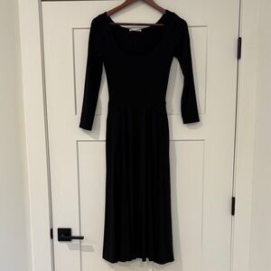 Reformation Black Scoop Neck Midi Dress